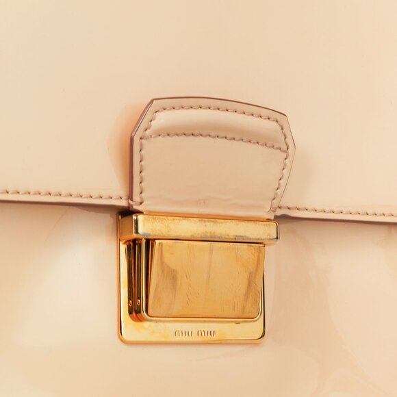 Miu Miu Gemma Vernice Leather Top-Handle Flap Bag - Picture 8 of 13